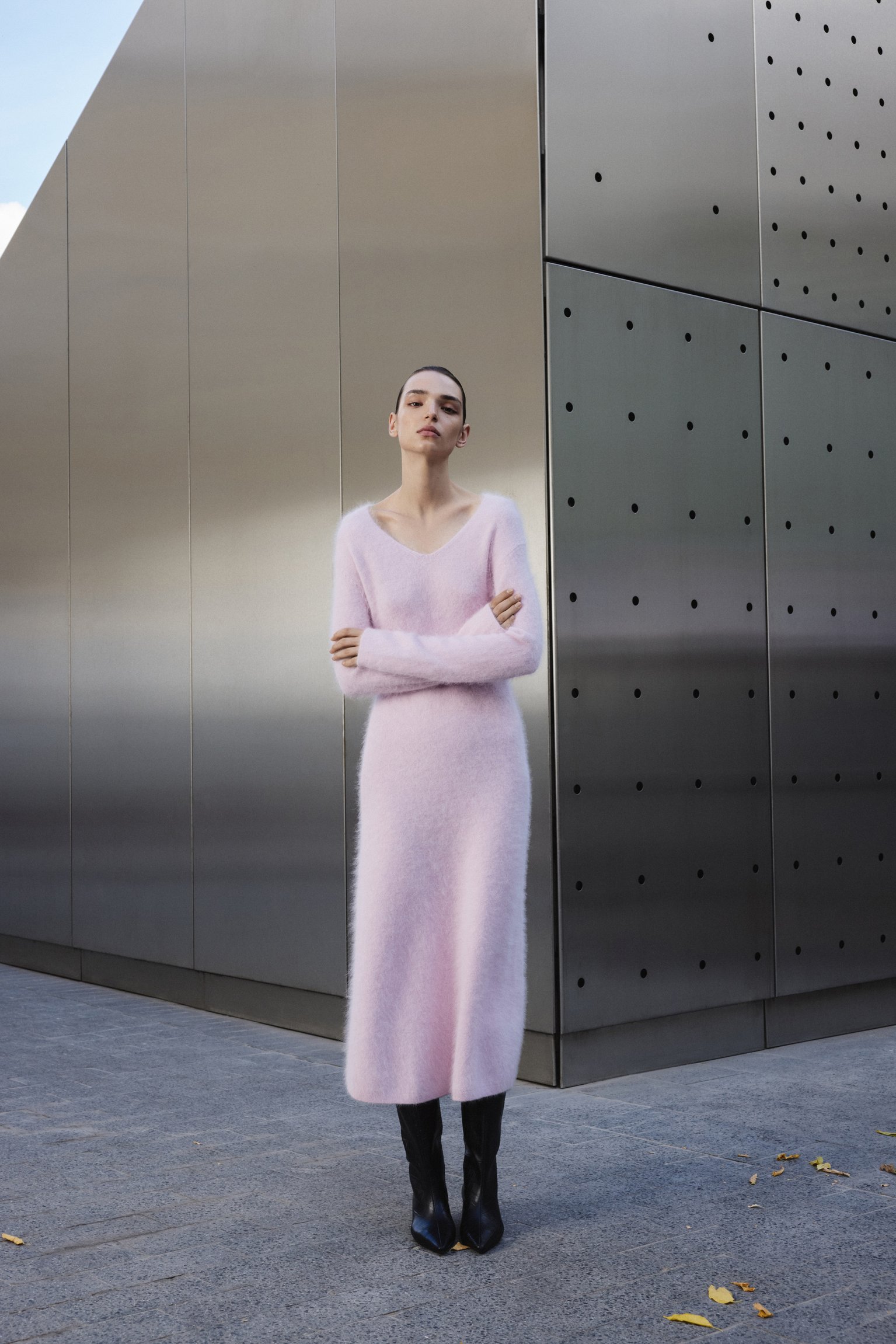 Платье с длинным рукавом